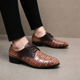 thumbnail image 2 of Men's Lace‑Up Oxford Dress Shoes, Crocodile Embossed Glossy Upper Footwear with Block Low Heel Outsole for Formal Events and Dress‑Up Occasions, 2 of 7