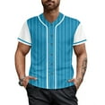 thumbnail image 2 of Baseball Jersey Striped Shirt for Men Short Sleeve Button Down Team Stripes Jersey, 2 of 5