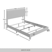 Castle Place Chic Corduroy Velvet Upholstered Queen Bed, Black