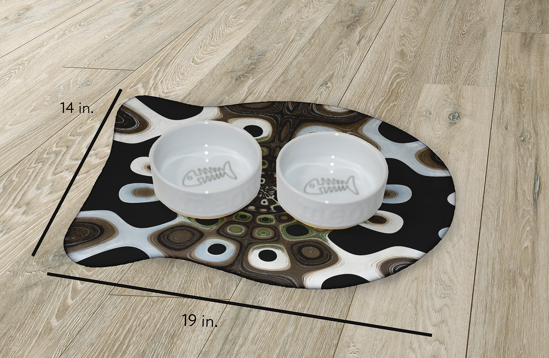Simply Daisy Autumn Splash Fish Shape Pet Feeding Mat for Cats