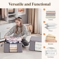 thumbnail image 6 of 6 Pack Clothes Storage, Foldable Storage And Organization, Storage Bins With Lids, Blanket Storage With Clear Window, Closet Storage With Reinforced Handles For Clothing, Bedding, Light Gray, 6 of 8