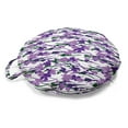 thumbnail image 1 of Floral Round Floor Cushion with Handle, Continuous Wild Flower Blossoms Tropical Bouquet Spring Feel Print, Decorative Pillow for Living Room & Dorms, 18" Round, Lavender Jade Green, by Ambesonne, 1 of 4
