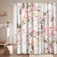 thumbnail image 2 of LALILO Waterproof Rose Flower Shower Curtain with Vintage Floral Bouquet, 72x72 in, 12 Hooks, Bathroom Decor, 2 of 6