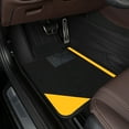 thumbnail image 2 of Leadwolf Car Floor Mats Universal for Chevrolet for Colorado Yellow Velvet Colored Stripe All Weather Front Rear Liner Carpet 4pcs, 2 of 4
