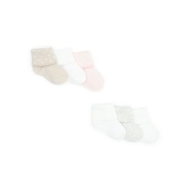 Carter's Child of Mine Newborn and Baby Girls Folded Cuff Socks, 6-Pack