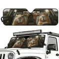 thumbnail image 2 of KUIFORTI Windshield Shade for 2018-2024 2025 Jeep Wrangler JL / 2020-2024 Jeep Gladiator JT Accessories Cute Capybara Automotive Interior Sun Protection Foldable Blocks UV Rays Keep Your Car Cool, 2 of 6