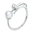 thumbnail image 2 of HomeKingdee Cute Cat Playing with Pearl Adjustable Ring - High Quality Fashion Jewelry for Women, 2 of 5