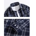 thumbnail image 6 of Mens Graphic T-Shirts Lapel Button Long Sleeve Plaid Loose Casual Shirt Tops, 6 of 8