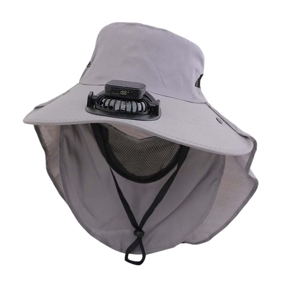Chapeaux de Soleil Produit Chapeaux de Soleil 2 / Titre du Produit Chapeau Ventilateur à Énergie Solaire avec UPF50+ Bord Grand pour Sports de Plein Air Chapeau d'Été pour la Pêche - Fonction Pare-Soleil