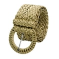 thumbnail image 2 of Women's Fashion Web Woven Braid Faux Leather Metallic Wide Belt, M 38", Matte Gold, 2 of 3