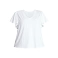 thumbnail image 5 of Terra & Sky Women's Plus Size V Neck Tee with Short Flutter Sleeves, Size 0X-4X, 5 of 5