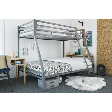 Mainstays Premium Twin over Full Metal Bunk Bed, Gray