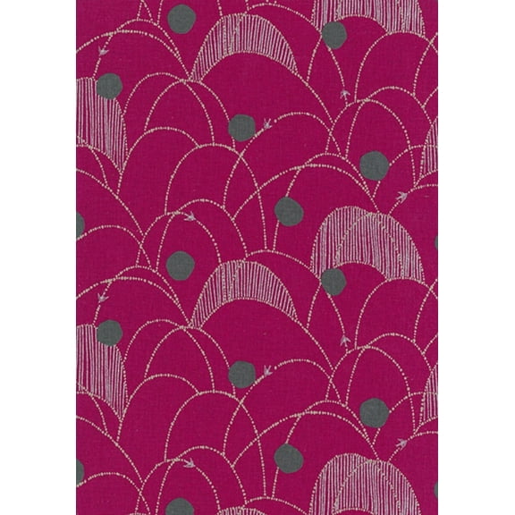 Kokka Laminated Cotton Linen Canvas Fabric Pink - per yard