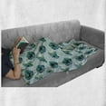 thumbnail image 5 of Tropical Soft Flannel Fleece Throw Blanket, Hawaiian Exotic Jungle Hibiscus Flower, Cozy Plush for Indoor and Outdoor Use, 50" x 60", Seafoam Teal, by Ambesonne, 5 of 5