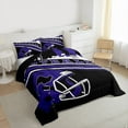 thumbnail image 3 of jejeloiu Rugby Sport Games Queen Comforter Set,Football City Bedding Comforter Set For Boys Teens Reversible 3 Pieces, 3 of 8