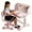 Pink #3, variant on YNCE Upgraded Kid's Desk and Chair Set, Adjustable Children's Study Table with Bookshelf and Storage Drawer, 50-Degree Tiltable Desktop with Chair for Bedroom