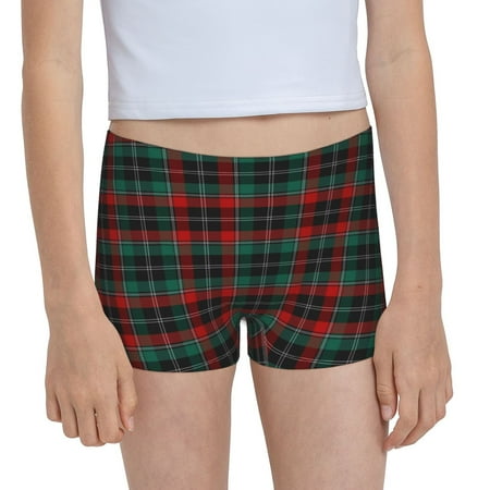 Pofeuu Tartan Plaid Print Soft Cotton Girls Boyshort panties Toddler Underwear-X-Small