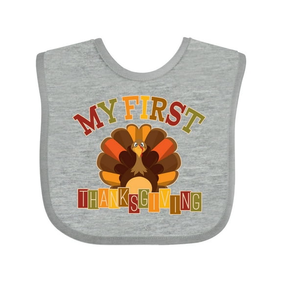 Inktastic First Thanksgiving Turkey Boys or Girls Baby Bib
