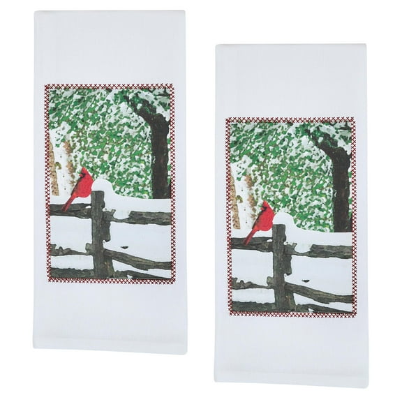 Park Designs Bird On Fence Patch Dishtowel Set of 2