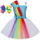 thumbnail image 2 of Vestido de tutú de arcoíris para niñas, vestido de fiesta de cumpleaños, vestido de princesa de tul con purpurina, disfraz de carnaval festivo para niñas pequeñas, 2 of 5