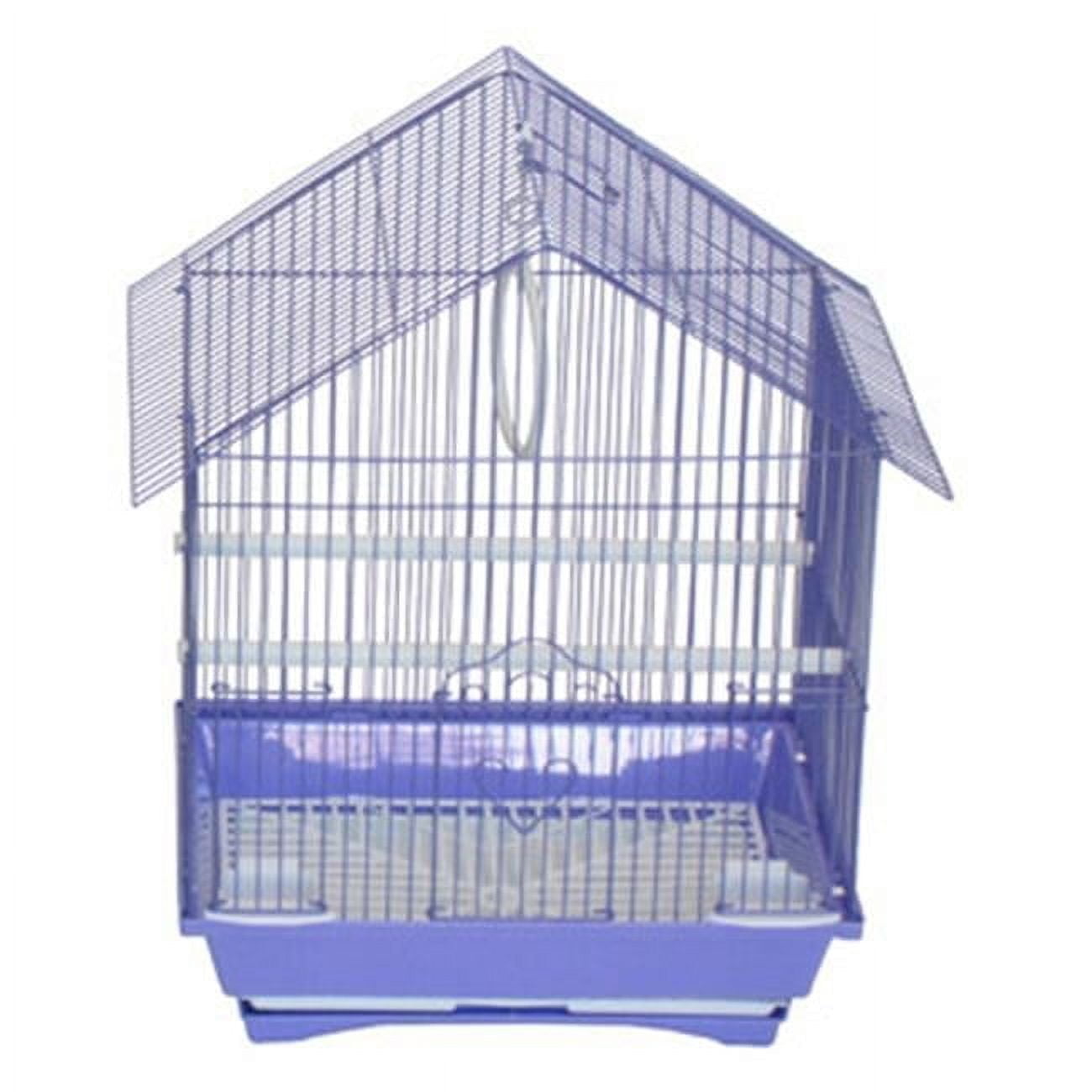 11 x 9 x 16 in. House Top Style Small Parakeet Cage, Purple