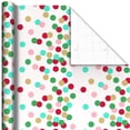 thumbnail image 5 of Hallmark Jumbo Holiday Reversible Wrapping Paper Roll (Colorful Dots and Red Stripes), 60 Sq. ft., 5 of 6