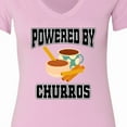 thumbnail image 4 of Inktastic Powered by Churros and Chocolate Women's V-Neck T-Shirt, 4 of 5