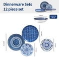 thumbnail image 6 of Bestone Ceramic 12-Pieces Dinnerware Sets, Ceramic Dish Plates and Bowls Sets, Dishes Set for 4, Dinner Salad Dessert Plates, and Cereal Bowls Set, Gift,Vintage Blue, 6 of 6