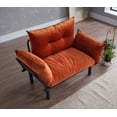 thumbnail image 2 of Modern Sofa Bed Couch, Loveseat Futon for Living Room, Foldable Memory Foam Furniture with Adjustable Backrest and Armrests, Convertible Sigle Sofa for Home, Office, Lounge, Orange, 2 of 7