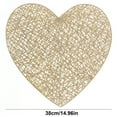 thumbnail image 3 of Heart-Shaped Interwoven Pvc Decorative Gold-Stamped Placemat Silver, Love Heart Placemats Valentines Day Table Decorations for Wedding Night Anniversary Pvc Table Cup Mats 15 Inch, 1 Placemat, 3 of 9