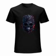 thumbnail image 3 of Skull Crossbones T-shirt Skull and Roses T-shirt Skull with glasses on T-shirt Gothic tees Unisex tees Artful, 3 of 5