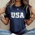 thumbnail image 2 of USA Block Letters T-Shirt, Vintage Patriotic Tee for Independence Day, 2 of 7