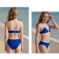 thumbnail image 4 of Tfken Summer Girls Cute Swimsuit Set Outfits Beach Swim 2 Piece Bikini Vest With Swimming Trunks Set Swimwear Quick-Dry Children Soft Bathing Suits Size 9-10 Years Blue, 4 of 6