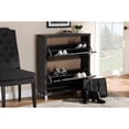 thumbnail image 5 of Baxton Studio Simms Modern and Contemporary Dark Grey Finished Wood Shoe Storage Cabinet with 4 Fold-out Racks, 5 of 5