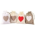 thumbnail image 4 of kjfeif 2PCS Burlap Drawstring Gift Bags 3.9*6.1 Inches Mother's Day Heart Fabric Cloth Jute Pouches Bags for Wedding Shower Party Favor,Coffee,Jewelry,DIY Craft Bags, 4 of 9