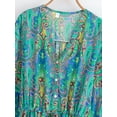 thumbnail image 5 of Vintage Fashion Women Hippie Wild Floral Print Bohemian Mini Dresses Summer Ladies Flare 3/4 Sleeve Rayon Holiday Boho Dress, 5 of 6