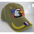 thumbnail image 4 of USA Men's Patriotic Eagle Adjustable Baseball Cap (Side Flag Khaki), 4 of 5