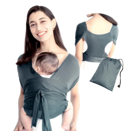 Baby Wrap Carrier, Easy to Wear Infant Carrier Slings, Lightweight Hands Free Baby Sling, Adjustable Baby Carriers for Newborn to Toddler 8-35 lbs