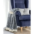 thumbnail image 3 of Ox Bay Navy Blue/Off-White Cotton Throw, 60" x 50", 3 of 11