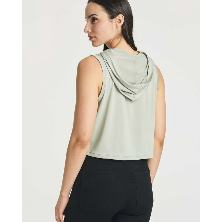 トップス VIAVANDA DISTORTION HOODIE TANK TOP 3 Pack: Women's Dry-Fit Sleeveless Cropped Tank Top Hoodie
