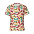 thumbnail image 4 of Vsdgher Colorful Butterflies Print Men's Dry Fit Mesh Athletic Shirts Moisture Wicking Tennis T-Shirt Tops, 4 of 9