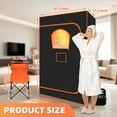 thumbnail image 5 of Nygira 2 Person Portable Sauna with 2 Steamers, Sauna Tent for Home, 1 or 2 Person Full Body Home Spa with 2 Folding Chairs, 3L 1200W 9 Levels, Timer, Remote Control for Relaxation, Black, 5 of 8