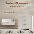 thumbnail image 2 of Tydimor Modern Bedside Table with 3 Drawers, Nightstands with Fluted Panels and Gold Handles, Wooden Texture Accent Storage Cabinets for Bedroom, Living Room, White, Set of 2, 2 of 10