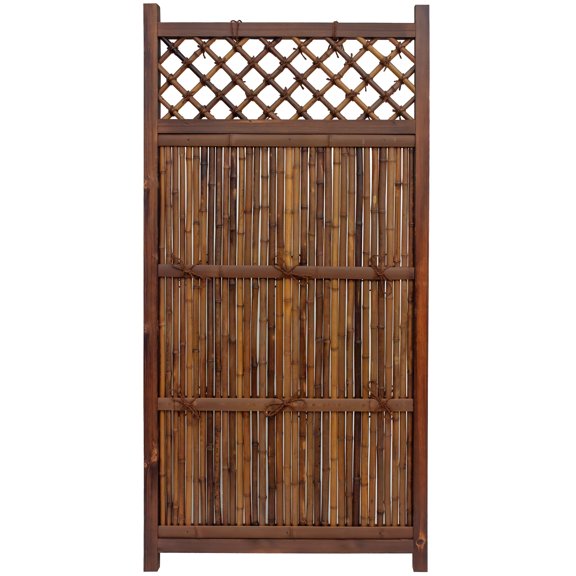 Red Lantern 6 ft. x 3 ft. Kogeta Zen Garden Bamboo Fence Panel