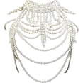 thumbnail image 1 of Bamboohart Chaîne de Corps Perle Collier pour Femmes - Taille Ajustable Mode Fait Main Chaîne de Corps Perle pour Fête, 1 of 7