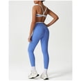 thumbnail image 3 of PISONIC Women's Workout Sets 2 Piece - Seamless Cross Yoga Leggings and Sports Bra Gym Outfits Activewear Matching Set, 3 of 7