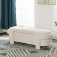 thumbnail image 3 of Large Versatile Storage Ottoman Bench, Upholstered Ottoman End of Bed Bench Seat,Modern Bed End Bench for Any Room, Beige, 3 of 7