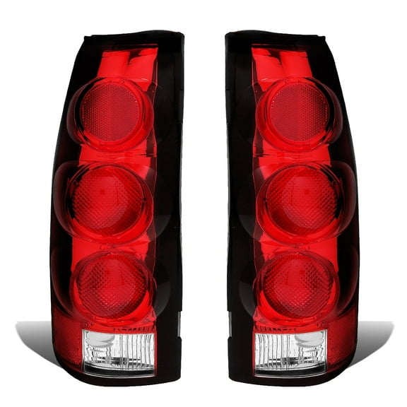 DNA Motoring For 88-00 Chevy GMC C/K Pickup Euro Style Red Clear Tail Light Pair Replacement