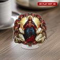 thumbnail image 1 of Ornement Acrylique Rotatif avec Jésus en robes Rouges et Bleues Profondes avec halo Lumineux et Anges à Genoux en robes Blanches Lumineuses, 1 of 8