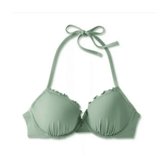 Women's Lightly Lined Ruffle Bikini Top - Shade & Shore Wasabi Green 36B